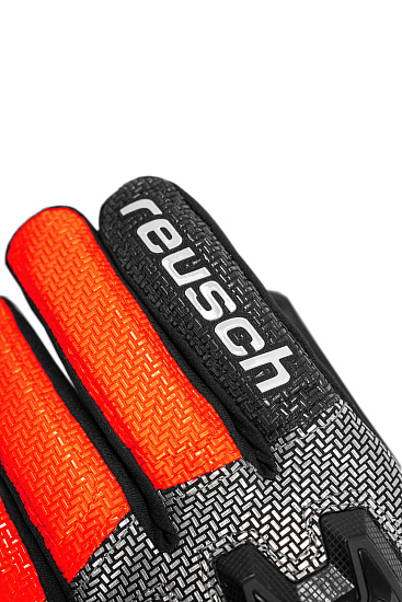 Перчатки детские Reusch Worldcup Warrior R-Tex XT Junior Black/Silver/Fluo Red - Фото 4 большая