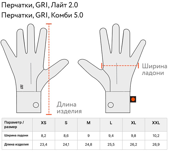 Перчатки GRI Комби 5.0 Черный - Фото 10 большая
