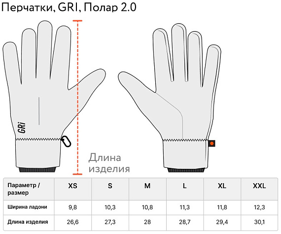 Перчатки GRI Полар 2.0 Черный - Фото 5 большая