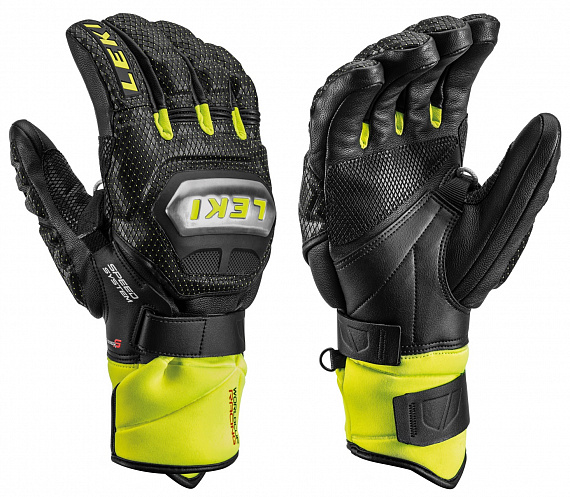 Перчатки Leki Worldcup Race Ti S Speed System Black/Ice Lemon - Фото 1 большая