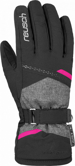Перчатки женские Reusch Hannah R-Tex XT Black/Black Melange/Pink Glo - Фото 1 большая