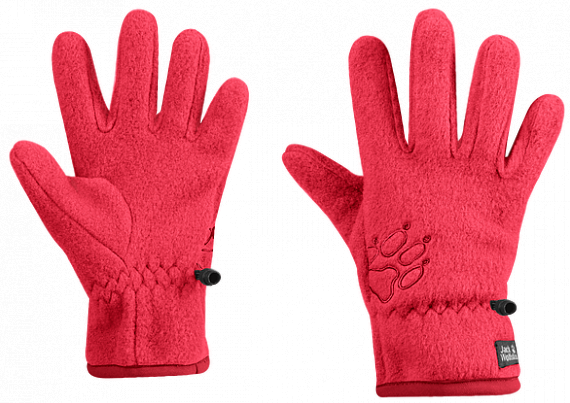 Перчатки детские Jack Wolfskin Baksmalla Fleece Tulip Red - Фото 1 большая