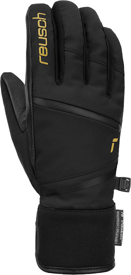 Перчатки женские Reusch Tessa Stormbloxx Black/Gold - Фото 3 большая