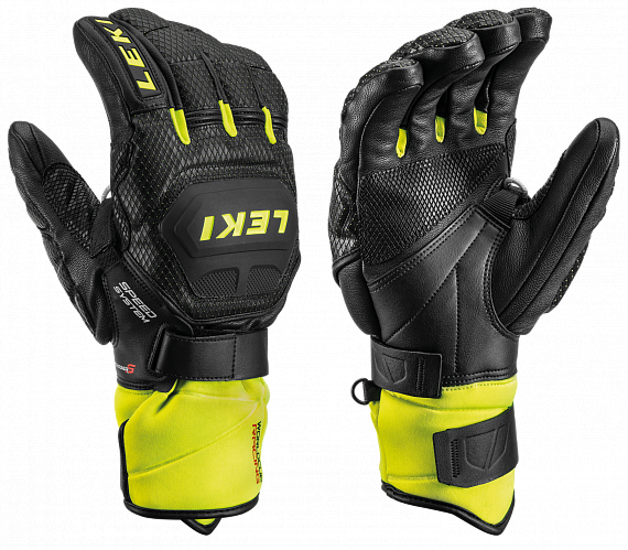 Перчатки Leki Worldcup Race Flex S Speed System Black-Ice Lemon