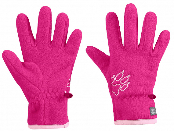 Перчатки детские Jack Wolfskin Baksmalla Fleece Pink Fuchsia - Фото 1 большая