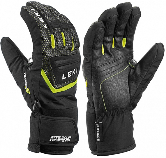 Перчатки детские Leki Worldcup S Black/Ice Lemon - Фото 1 большая