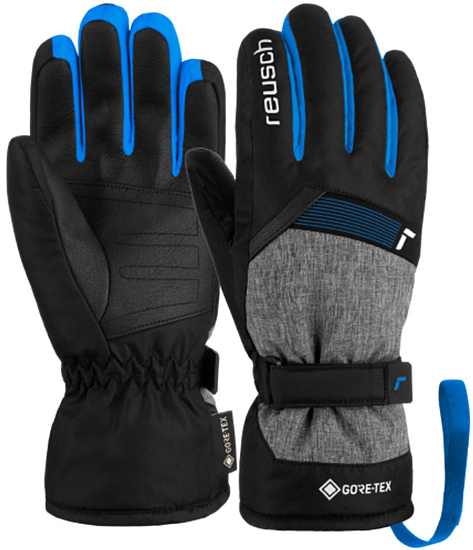 Перчатки детские Reusch Flash GTX Black/Black Melange/Brilliant Blue - Фото 3 большая
