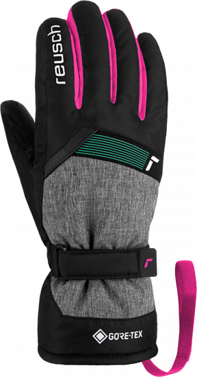 Перчатки детские Reusch Flash GTX Black/Black Melange/Pink Glo - Фото 1 большая