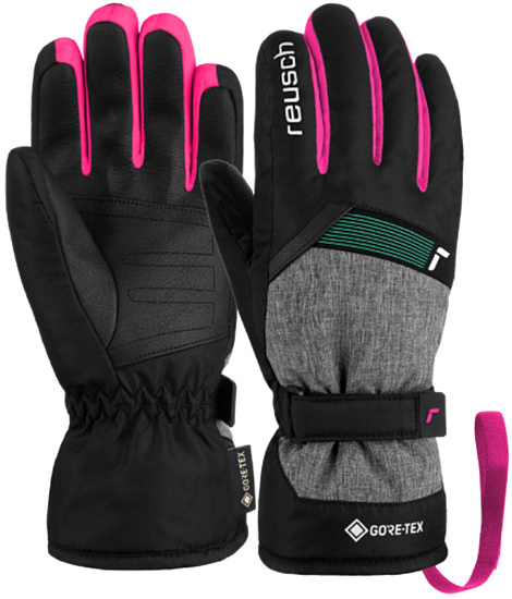 Перчатки детские Reusch Flash GTX Black/Black Melange/Pink Glo - Фото 3 большая