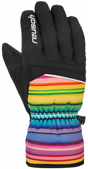 Перчатки детские Reusch Alan Blck/Multicol Lines - Фото 1 большая