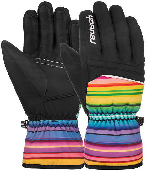 Перчатки детские Reusch Alan Blck/Multicol Lines - Фото 2 большая