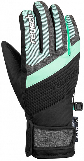 Перчатки детские Reusch Duke R-Tex Xt Blck/Blck Mel/Cabbage - Фото 1 большая