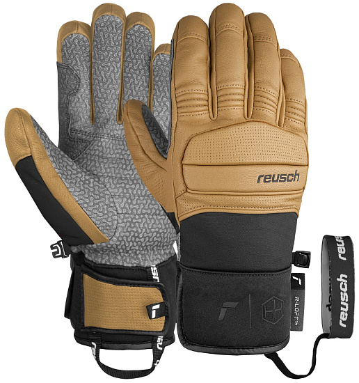 Перчатки мужские Reusch Henrik Kristoffersen Camel/Black - Фото 2 большая