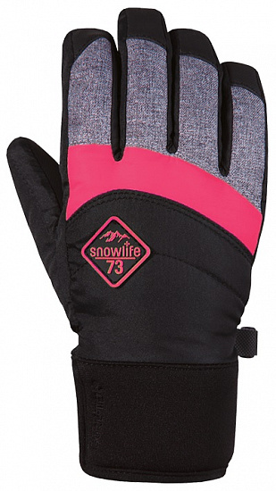Перчатки детские Snowlife JR Contest GTX Black/Grey/Neonpink - Фото 1 большая