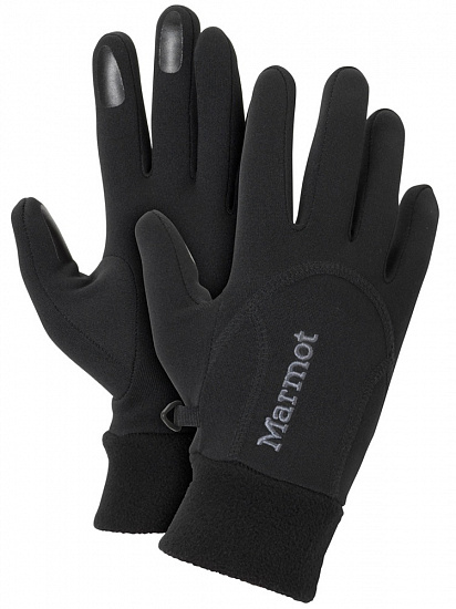 Перчатки женские Marmot Power Stretch Black - Фото 1 большая