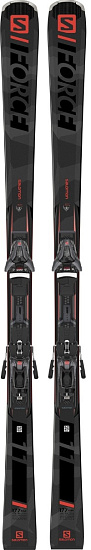 Горные лыжи Salomon E S/Force 11 с креплениями Z12 GW Black/Red - Фото 1 большая