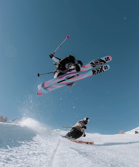 Лыжи Salomon N Qst 106 Almond Milk/Race Blue - Фото 6 большая