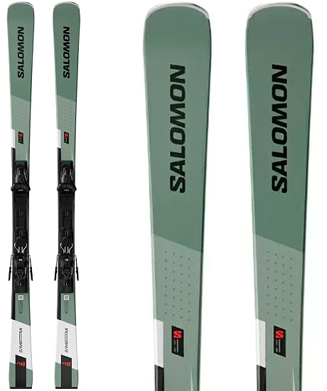 Горные лыжи Salomon E S/Max 8 с креплениями M10 GW L80 Oilgr - Фото 1 большая