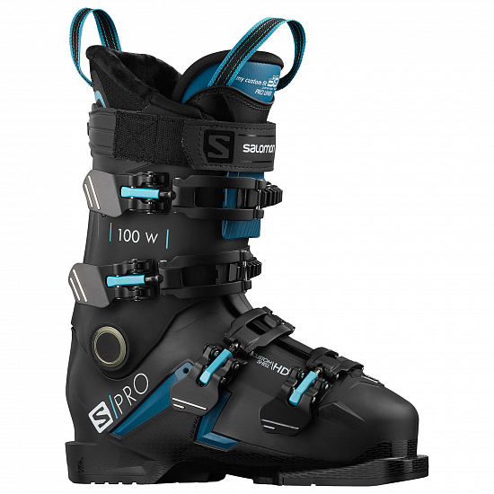 Горнолыжные ботинки женские Salomon S/Pro 100 Jet Black/Blue/S - Фото 1 большая