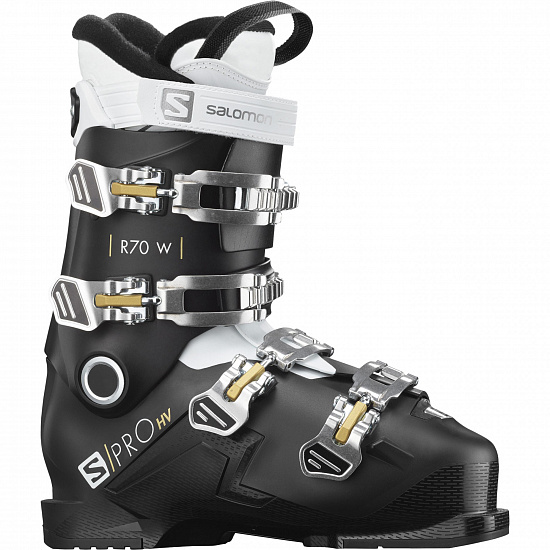 Горнолыжные ботинки женские Salomon S/Pro HV R70 Black/White/Golden - Фото 1 большая