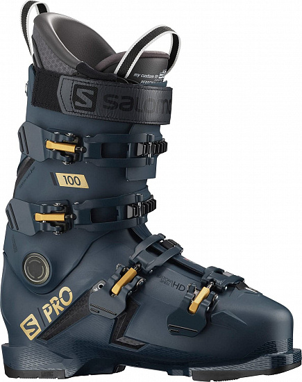 Горнолыжные ботинки Salomon S/Pro 100 GW Petrol Bl/Gold G - Фото 1 большая