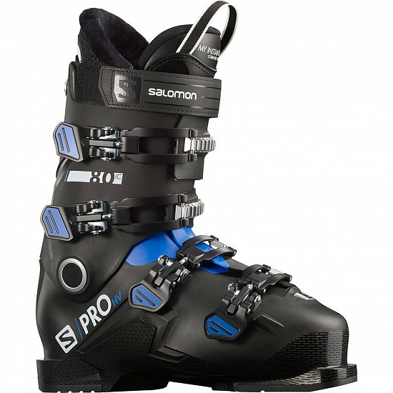 Горнолыжные ботинки Salomon S/Pro HV 80 IC Black/Race Blue/White - Фото 1 большая