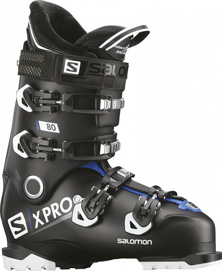 Горнолыжные ботинки Salomon X PRO 80 Black/Raceblue/Wht - Фото 1 большая