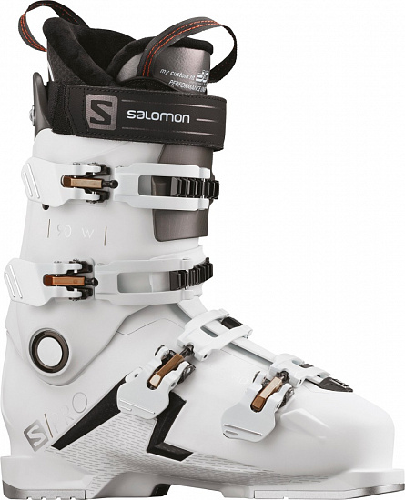 Горнолыжные ботинки женские Salomon S/PRO 90 JET Wh/Jet Black/Gold - Фото 1 большая