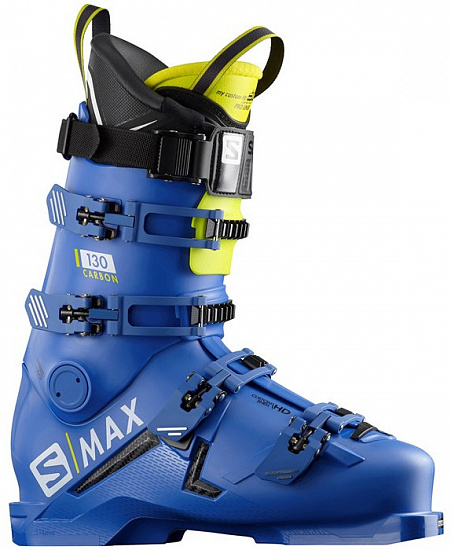 Горнолыжные ботинки Salomon S/MAX 130 Carbon Raceblue/Acid Gree/Black - Фото 1 большая