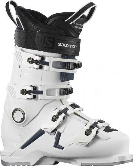 Горнолыжные ботинки женские Salomon S/Max 100 Wh/Petrol Bl/Silv - Фото 1 большая