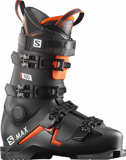 Горнолыжные ботинки Salomon S/MAX 100 Black/Orange/White - Фото 1 большая