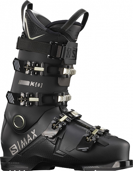 Горнолыжные ботинки Salomon S/Max 130 Black/Belluga/Pale - Фото 1 большая