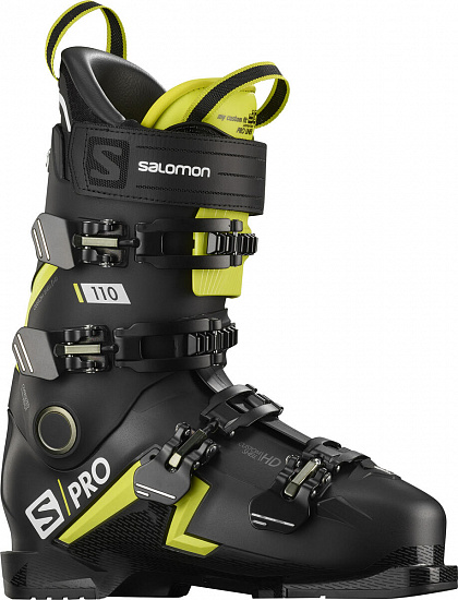 Горнолыжные ботинки Salomon S/PRO 110 JET Black/Acid Gre - Фото 1 большая