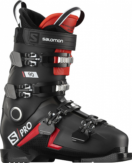Горнолыжные ботинки Salomon S/PRO 90 JET Black/Red/Bellu - Фото 1 большая