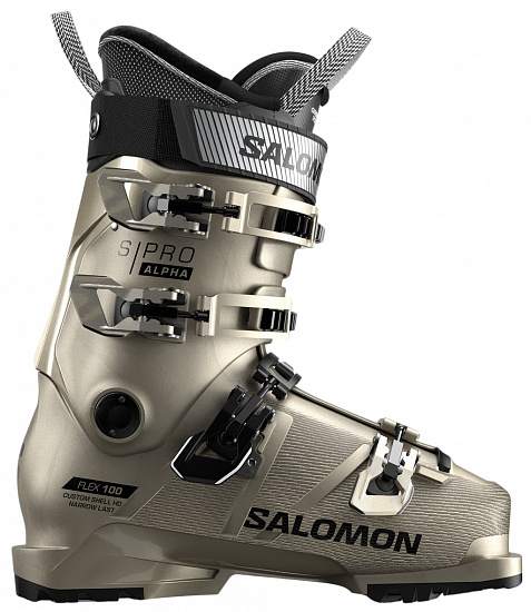 Горнолыжные ботинки женские Salomon S/Pro Alpha 100 W Gw Light Bronze Met./Black/Black - Фото 1 большая