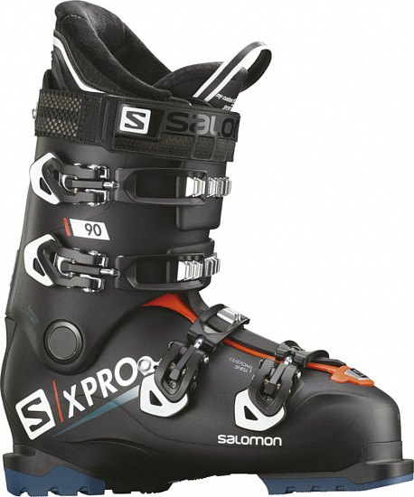 Горнолыжные ботинки Salomon X PRO 90 Black/Acid Gree/Raceblu - Фото 1 большая