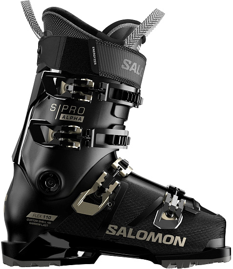 Горнолыжные ботинки женские Salomon S/Pro Alpha 110 Gw Black/Light Bronze Met/Black - Фото 1 большая