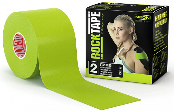Кинезиотейп Rocktape Design, 5см х 5м, неон - Фото 1 большая