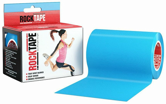 Кинезиотейп Rocktape Mini Big Daddy, 10 см х 5 м, Голубой - Фото 1 большая
