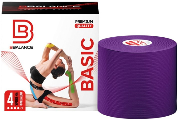 Кинезиотейп BBTape 5 см x 5 м фиолетовый - Фото 1 большая