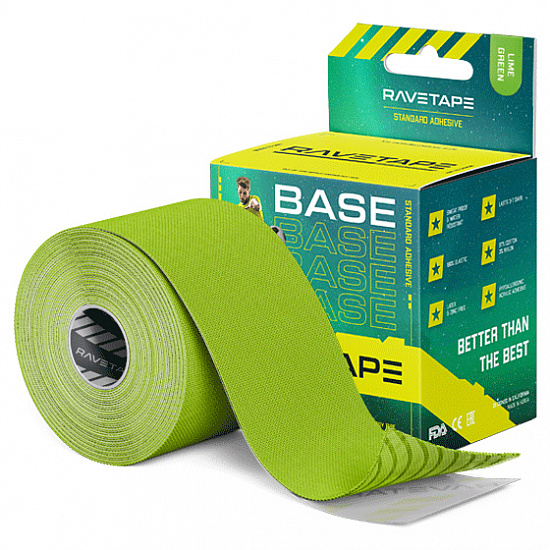 Кинезиотейп Ravetape Base 5×5 Lime Green - Фото 1 большая