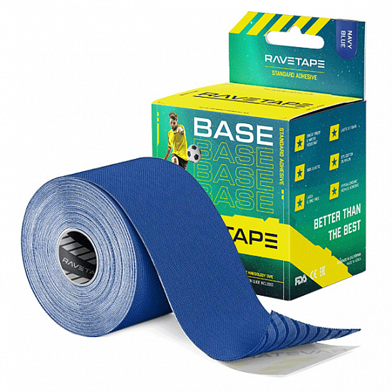 Кинезиотейп Ravetape Base 5×5 Navy Blue - Фото 1 большая