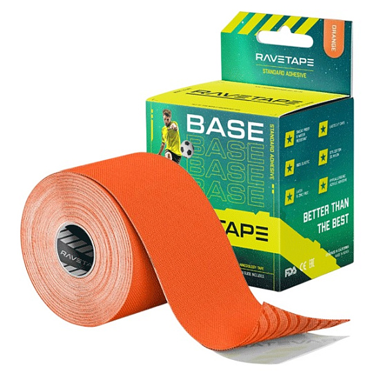 Кинезиотейп Ravetape Base 5×5 Orange - Фото 1 большая