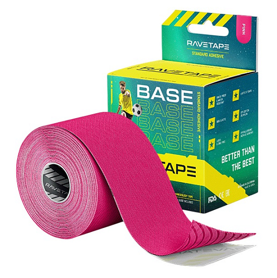 Кинезиотейп Ravetape Base 5×5 Pink - Фото 1 большая