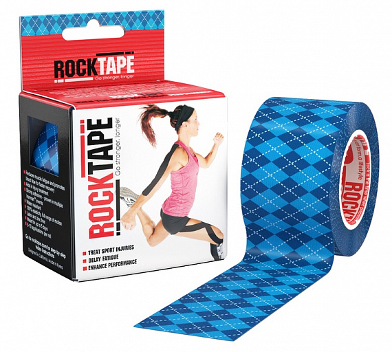 Кинезиотейп Rocktape Design, 5см х 5м, Синий Узор - Фото 1 большая