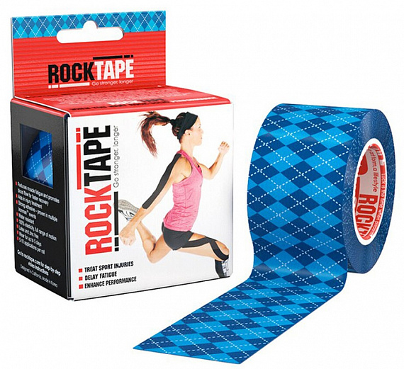 Кинезиотейп Rocktape Classic 5 см х 5 м cиний ромб - Фото 1 большая