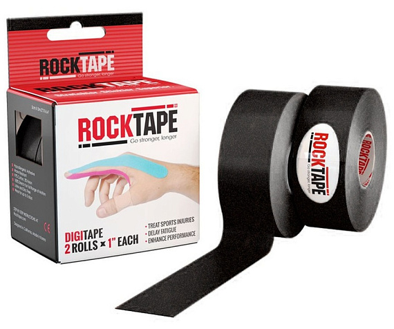 Кинезиотейп Rocktape Digit, 2,5 см х 5 м (2шт), Черный - Фото 1 большая