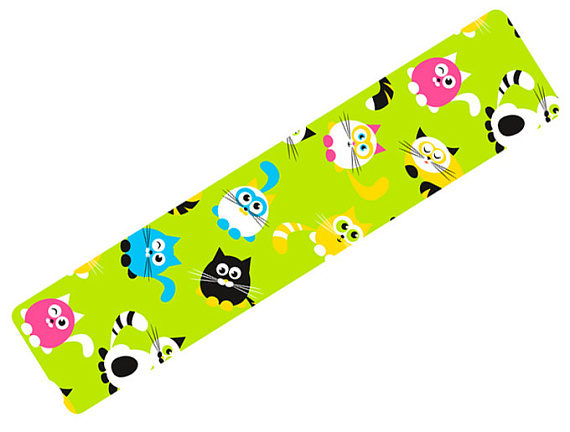 Кинезиотейп BBTape 5см x 5м Кошки лайм - Фото 1 большая