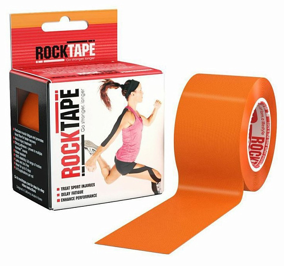Кинезиотейп Rocktape Classic, 5 см х 5 м, оранжевый - Фото 1 большая