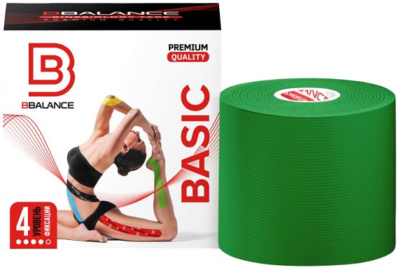 Кинезиотейп BBTape 5см x 5м Зеленый - Фото 1 большая